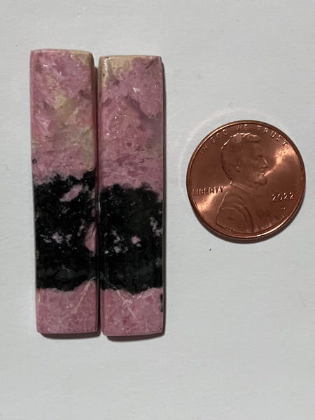 V 364 Gem Rhodonite Pair