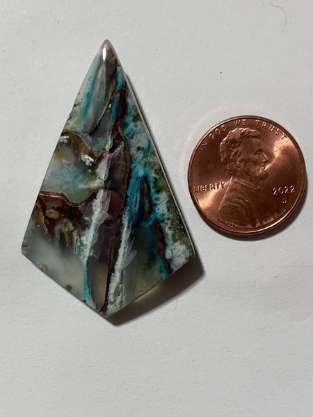 V 681 Blue Opal Native Copper Pendant