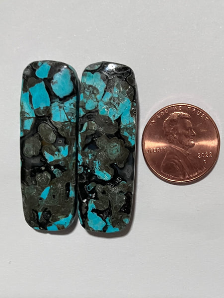 V 690 Chrysocolla/Psilomelane Pair