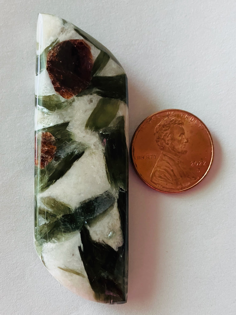 V 1051 Green Mica & Albite Pendant