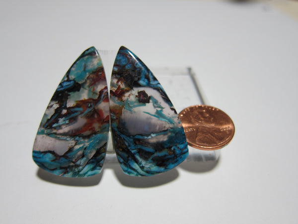 Blue Opal with Native Copper Pair with Quartz V 279
