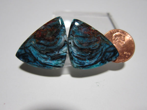 Blue Opal with Native Copper Pair V 287